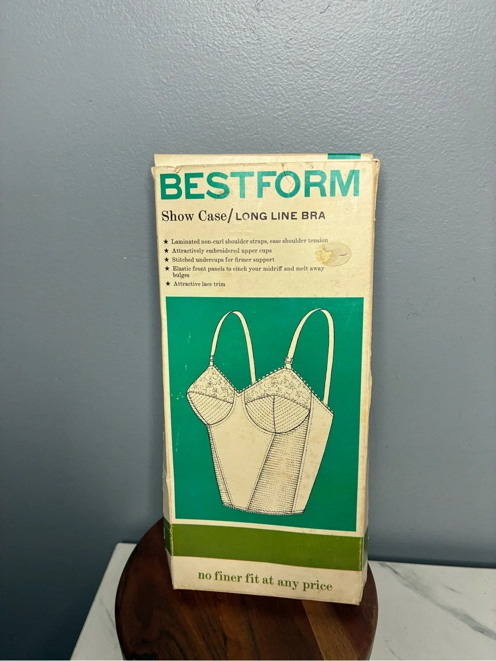 Bestform Long Line Bra 38B White Lace Bullet Style Lingerie w/ Original Box
